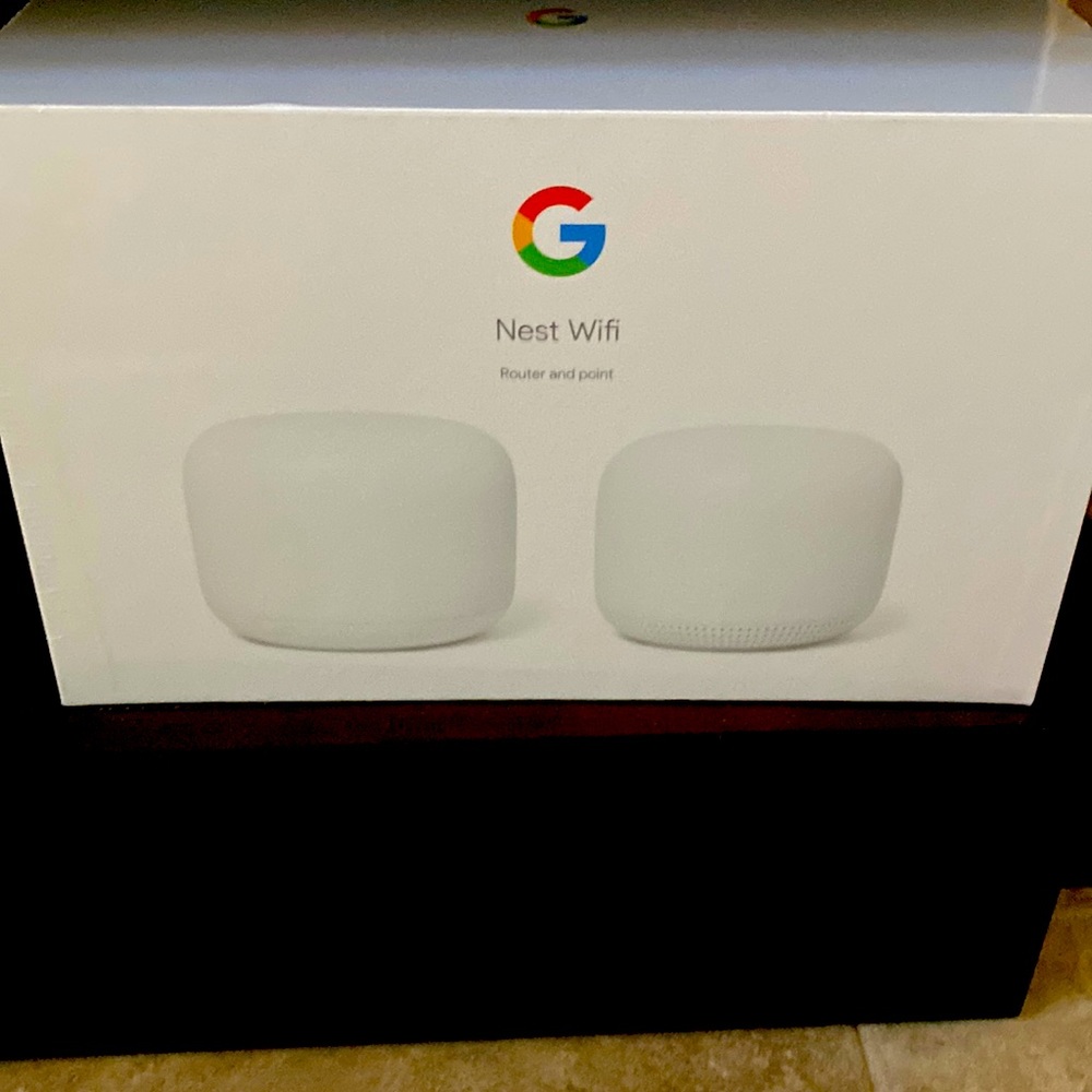 New Google Nest Mesh Wi-Fi Router and Pointer. 1 sealed and 1 opened but unused - Picture 1 of 3